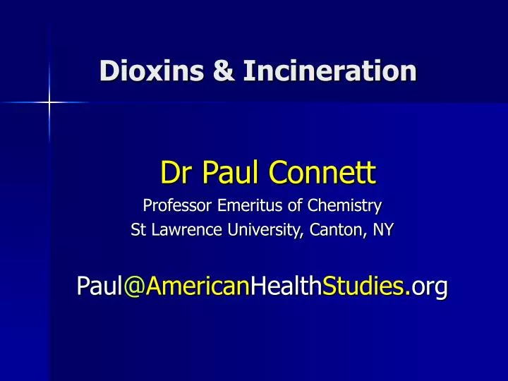 dioxins incineration n.