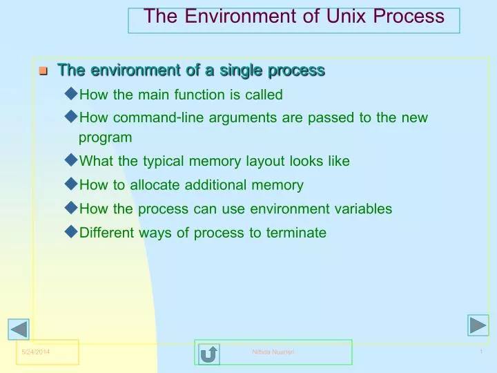 PPT - The Environment of Unix Process PowerPoint Presentation, free ...