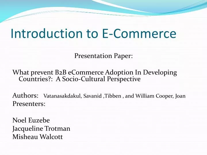 PPT  Introduction to ECommerce PowerPoint Presentation, free download