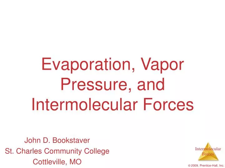evaporation vapor pressure and intermolecular forces n.