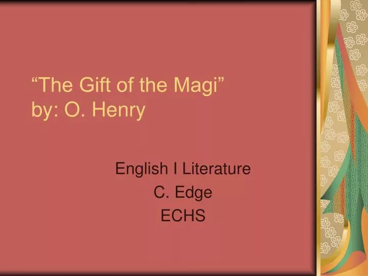 the gift of the magi by o henry n.