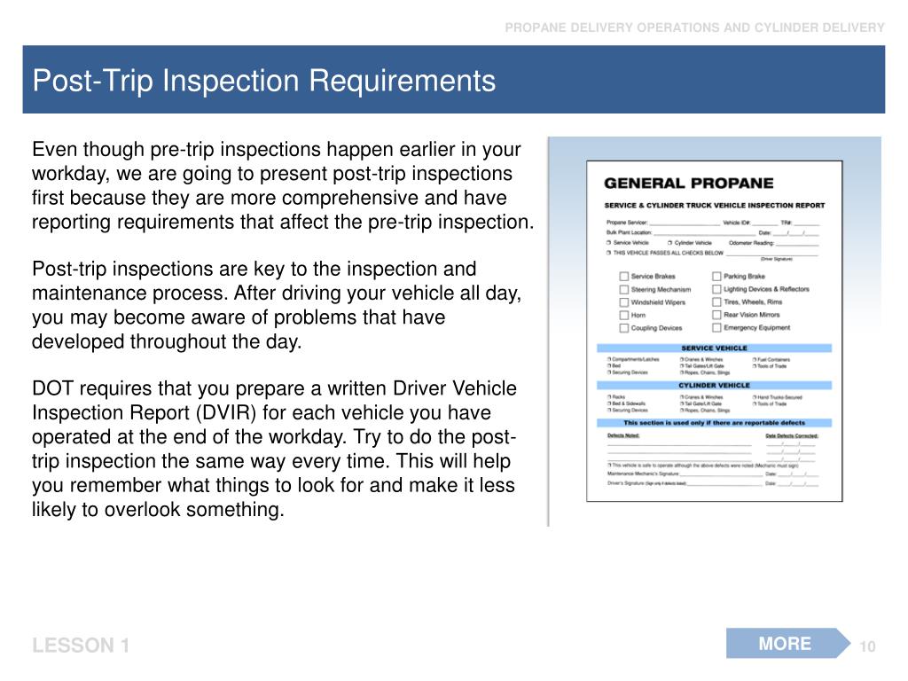 post trip inspection requirements