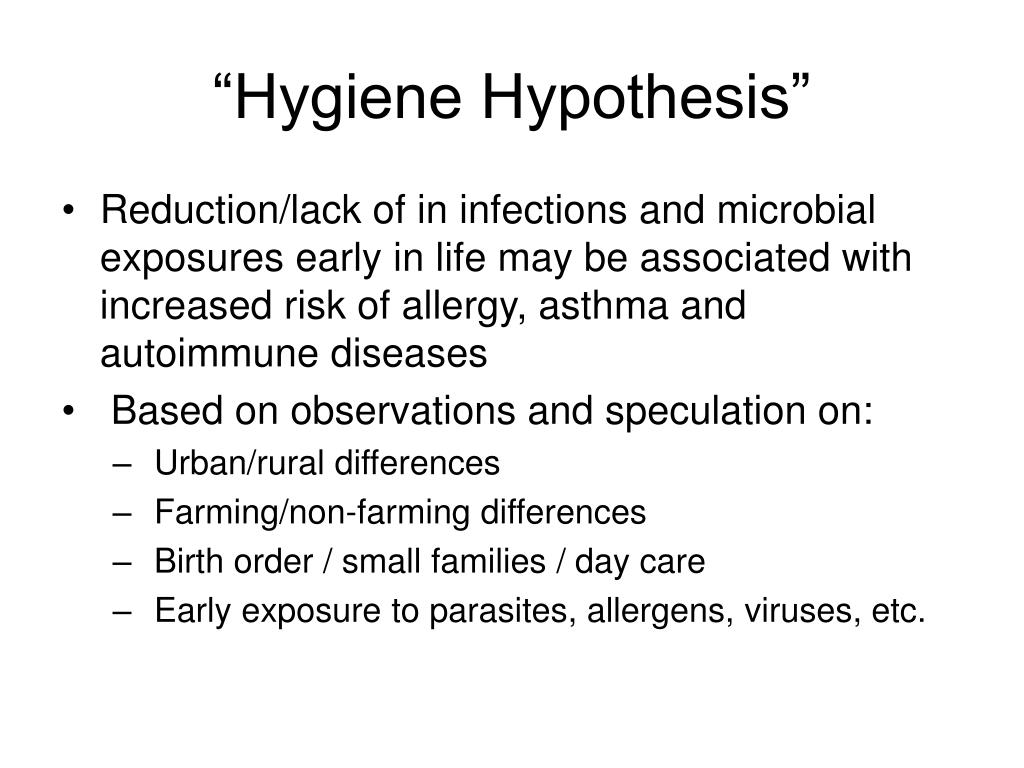 what is hygiene hypothesis quizlet
