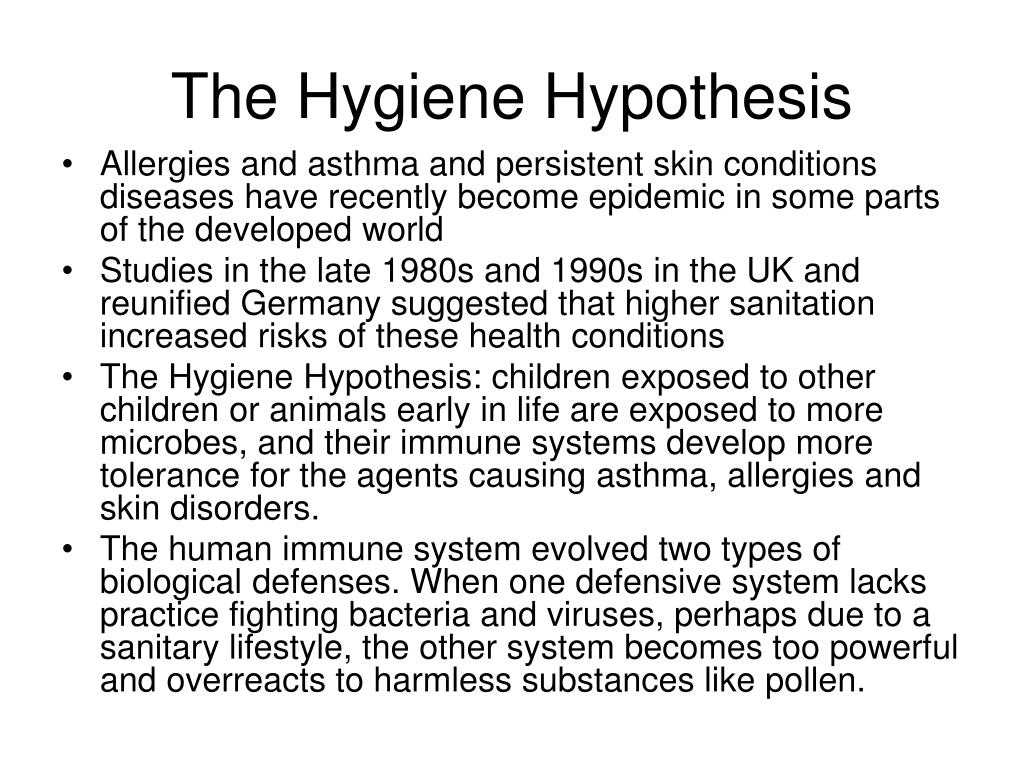 explain hygiene hypothesis in your own words
