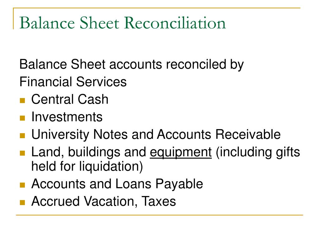 PPT - Balance Sheet Reconciliation Kronos Update Procurement Update