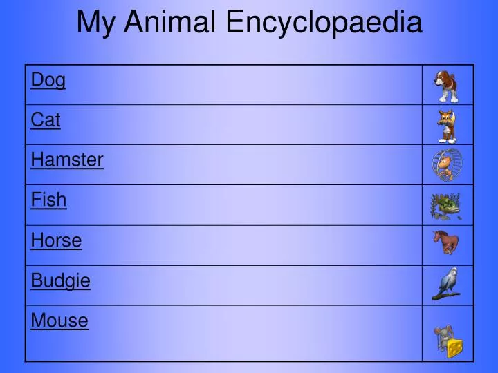 my animal encyclopaedia n.