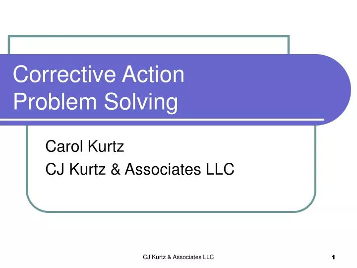 corrective action problem solving n.
