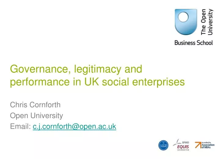 governance legitimacy and performance in uk social enterprises n.