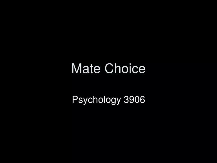 mate choice n.