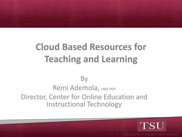 cloud based resources for teaching and learning n.