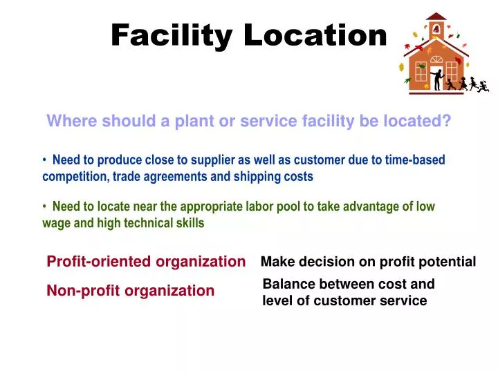 Facility Location Factors Influencing The Location