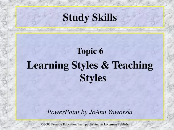 study skills learning styles study skills learning styles