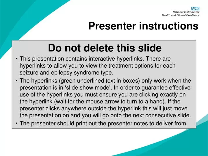presenter instructions n.