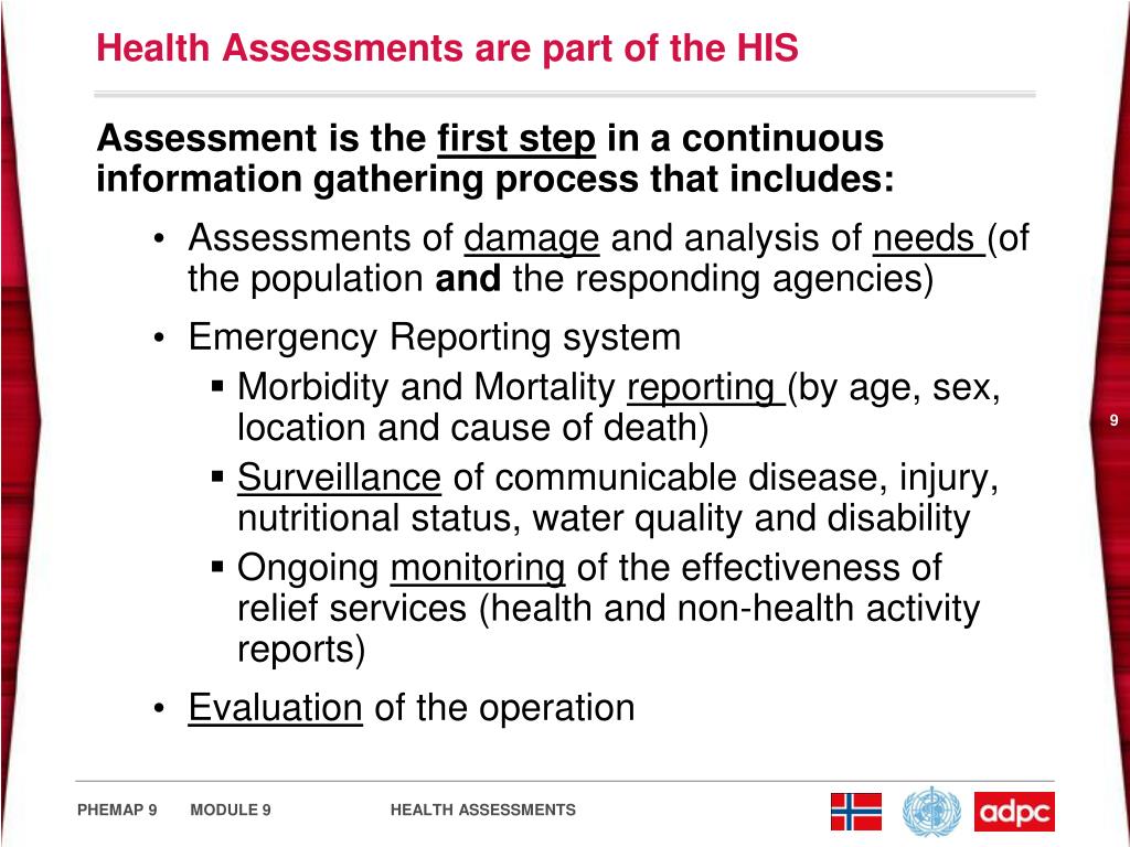 health assessment research definition