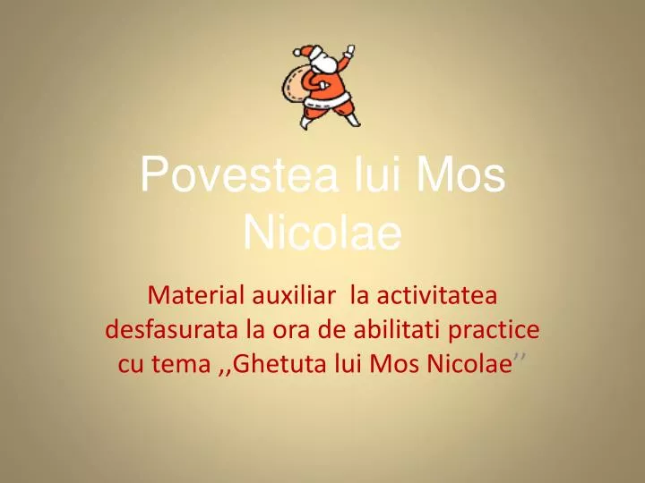 Ppt Povestea Lui Mos Nicolae Powerpoint Presentation Free