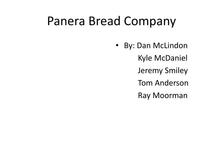 PPT Panera Bread Company PowerPoint Presentation, free download ID