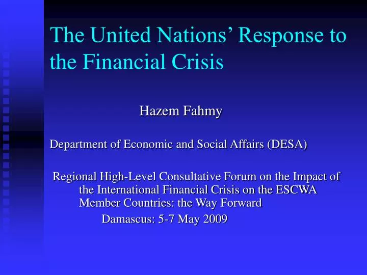 Financial Crisis of United States