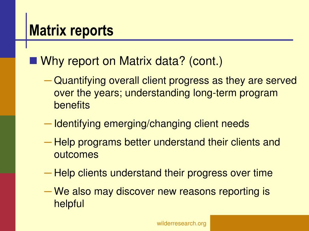 meaning of reporting matrix