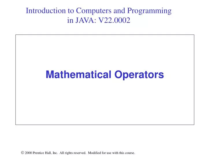 PPT - Mathematical Operators PowerPoint Presentation, free download ...
