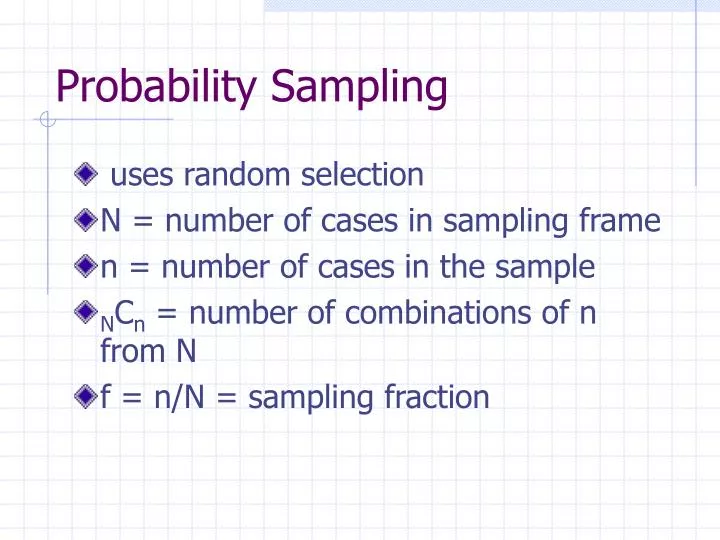 probability sampling n.