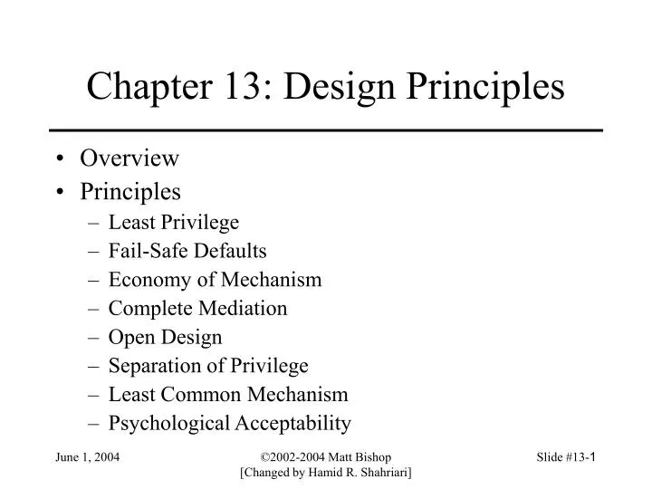 chapter 13 design principles n.