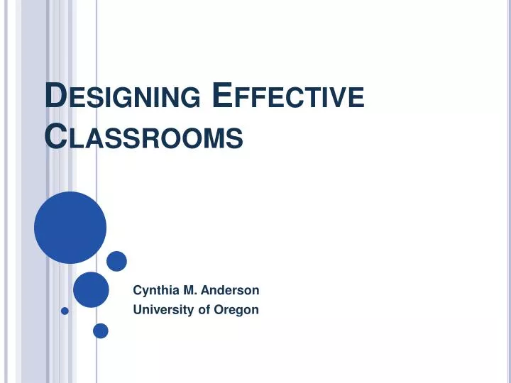 designing effective classrooms n.