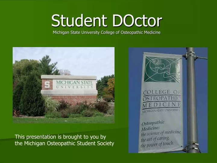 PPT Student DOctor Michigan State University College of Osteopathic