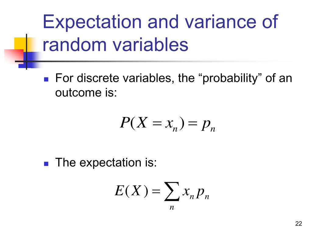 Variable expected. Random variable ppt. Elementary information from the Theory of probability ppt.