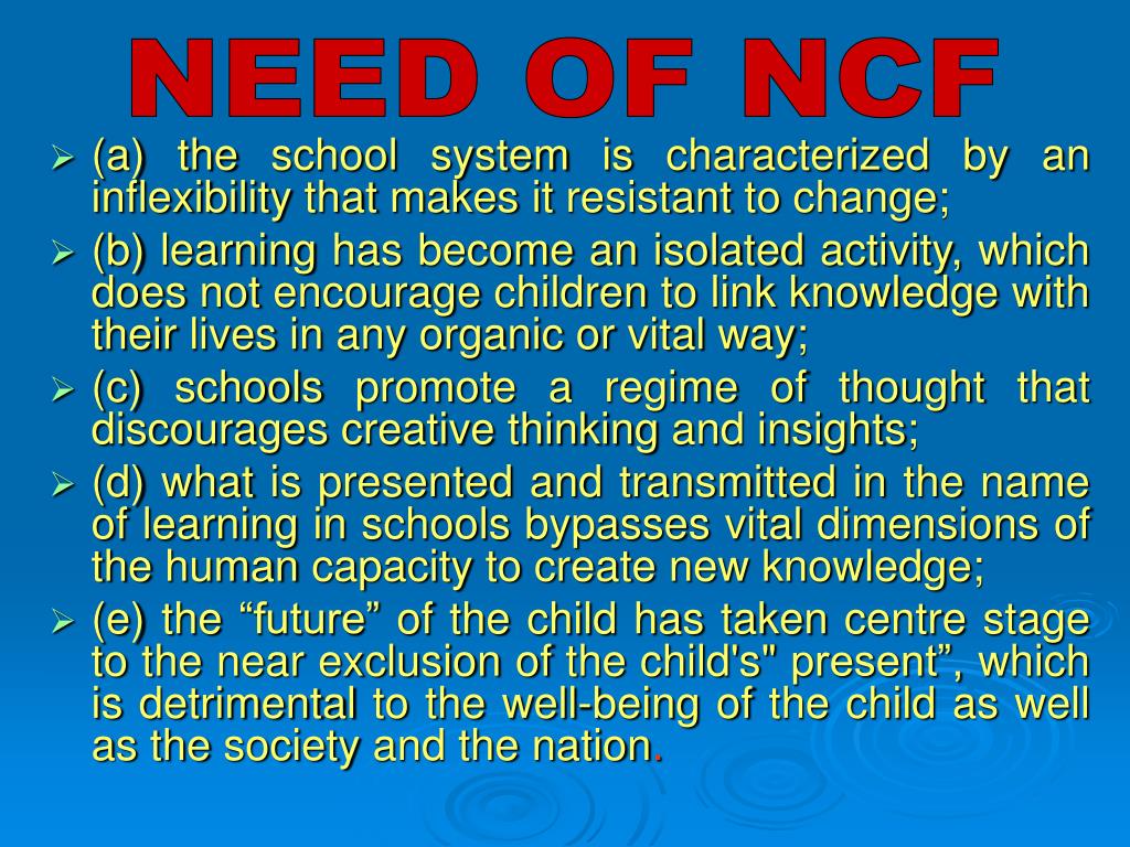 PPT National Curriculum Framework NCF 2005 PowerPoint 
