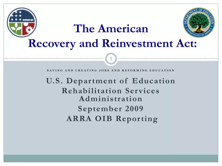 PPT The American Recovery and Reinvestment Act PowerPoint