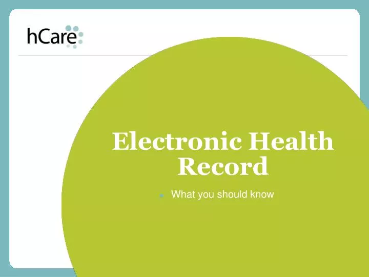 PPT - Electronic Health Record PowerPoint Presentation, Free Download ...