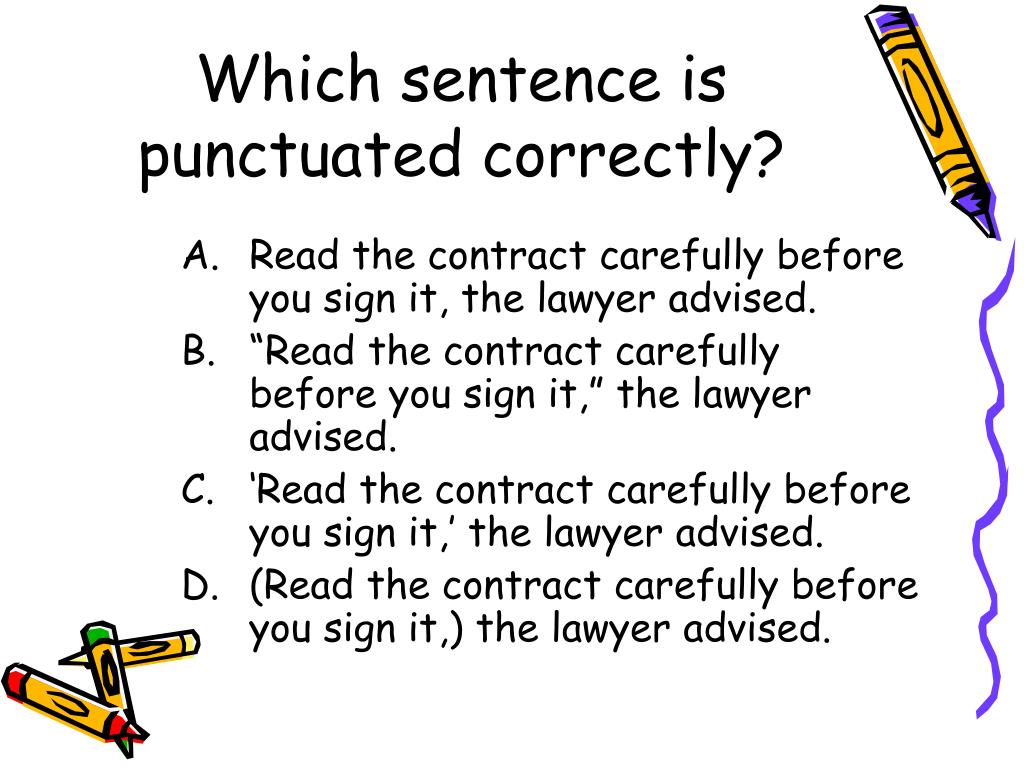 Correctly Punctuated Sentences Worksheets