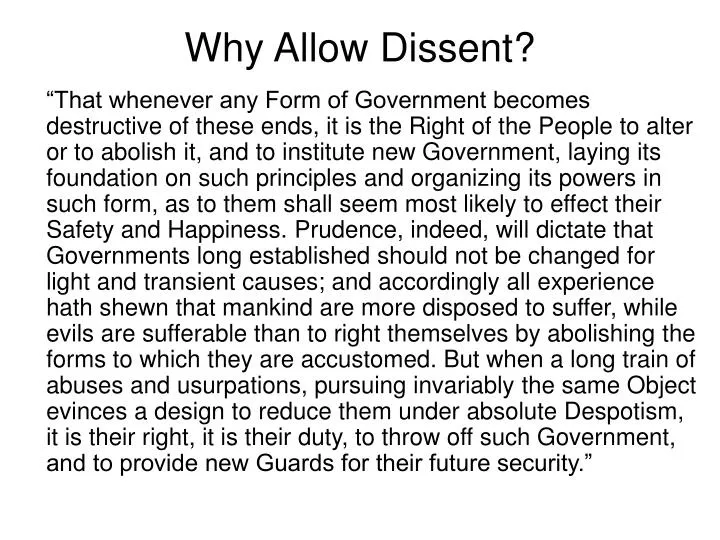 why allow dissent n.