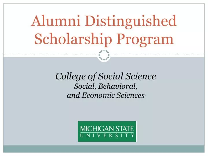 alumni distinguished scholarship program n.
