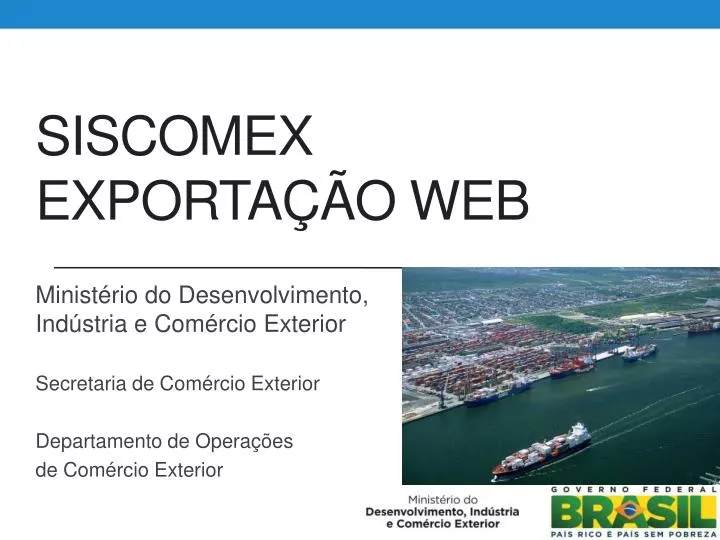siscomex exporta o web n.