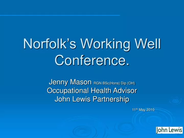 norfolk s working well conference n.