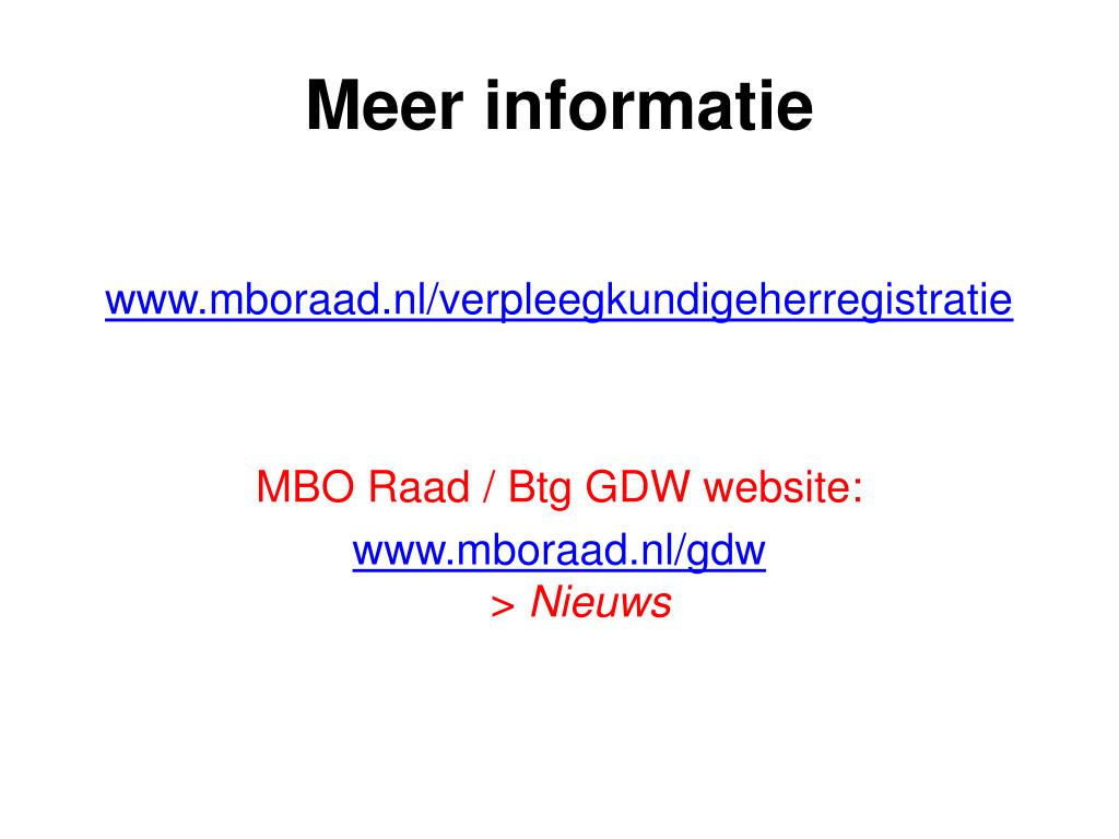 PPT - Herregistratie verpleegkundigen in het BIG-register Scholingseis
