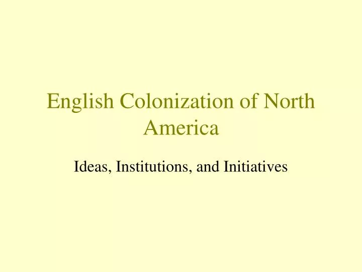 english colonization of north america n.