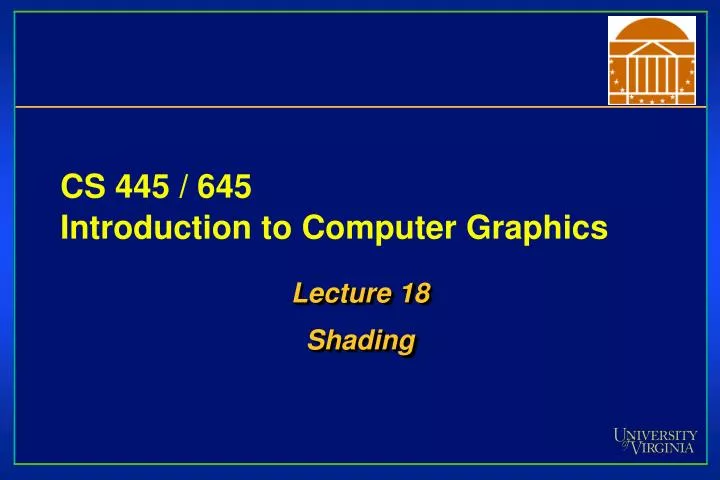 cs 445 645 introduction to computer graphics n.