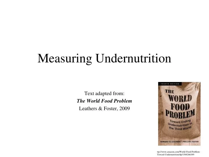measuring undernutrition n.
