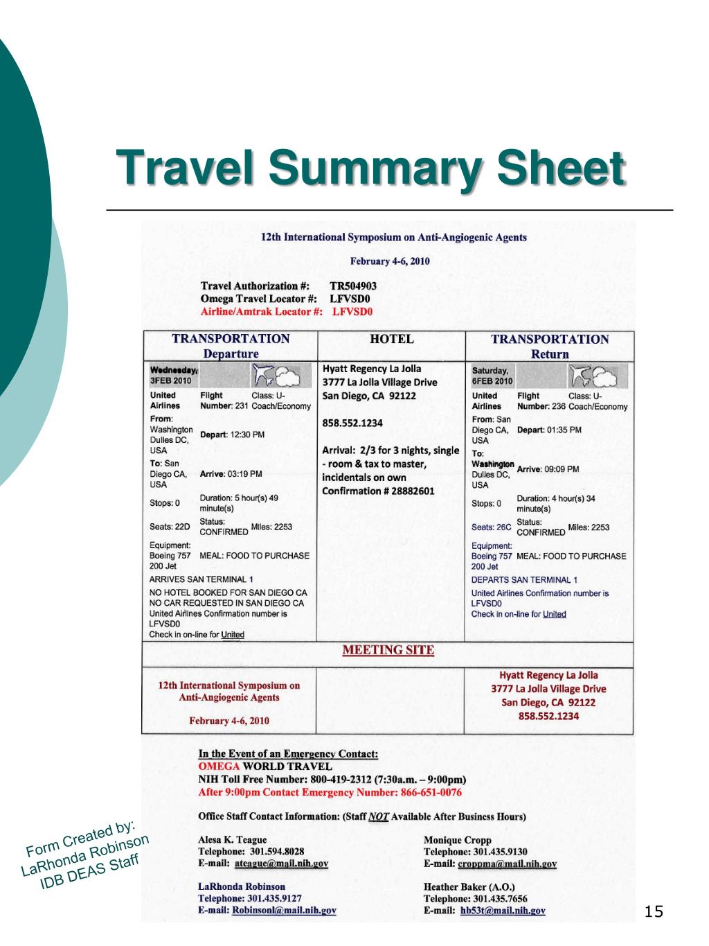 travel summary chapter