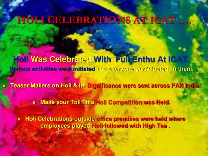 holi celebrations at igat n.