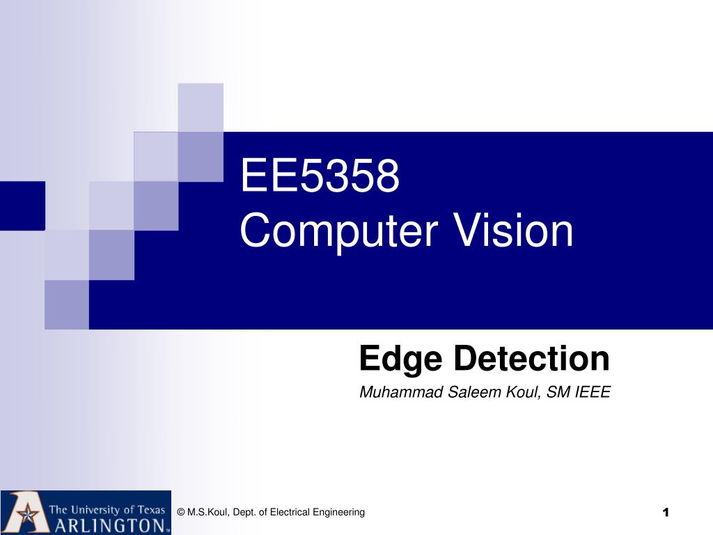 PPT EE5358 Computer Vision PowerPoint Presentation free