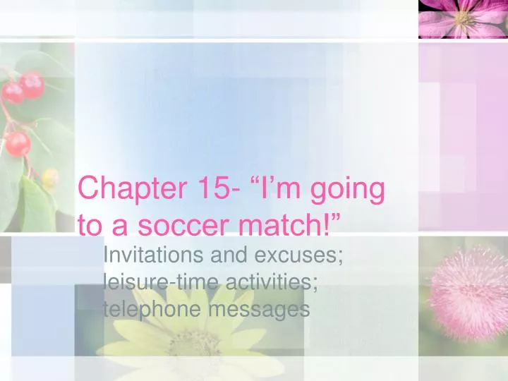 chapter 15 i m going to a soccer match n.