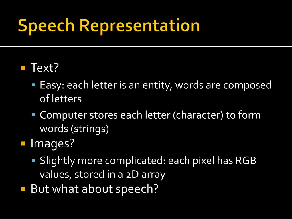 representation speech definition