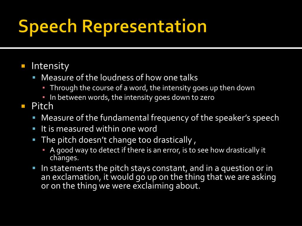 representation speech definition