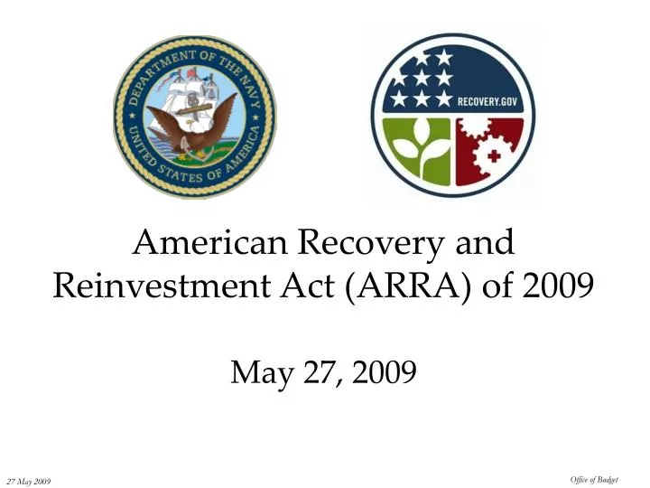 PPT American Recovery and Reinvestment Act (ARRA) of 2009 May 27