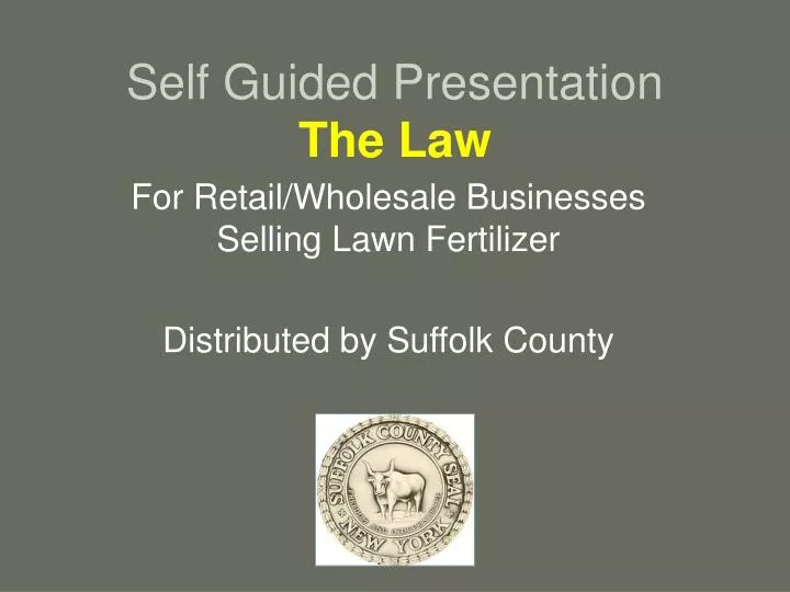 self guided presentation the law n.