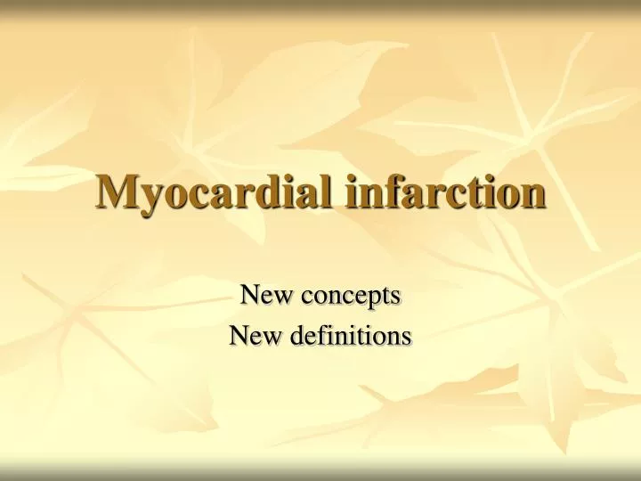 myocardial infarction n.