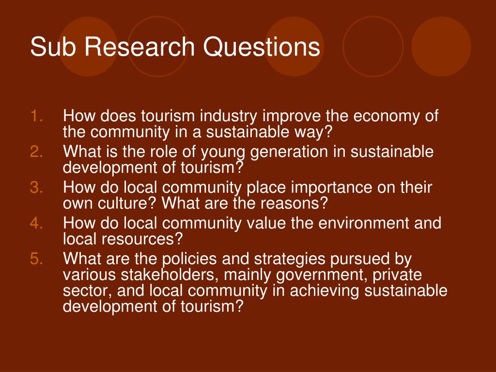 sustainable tourism research questions